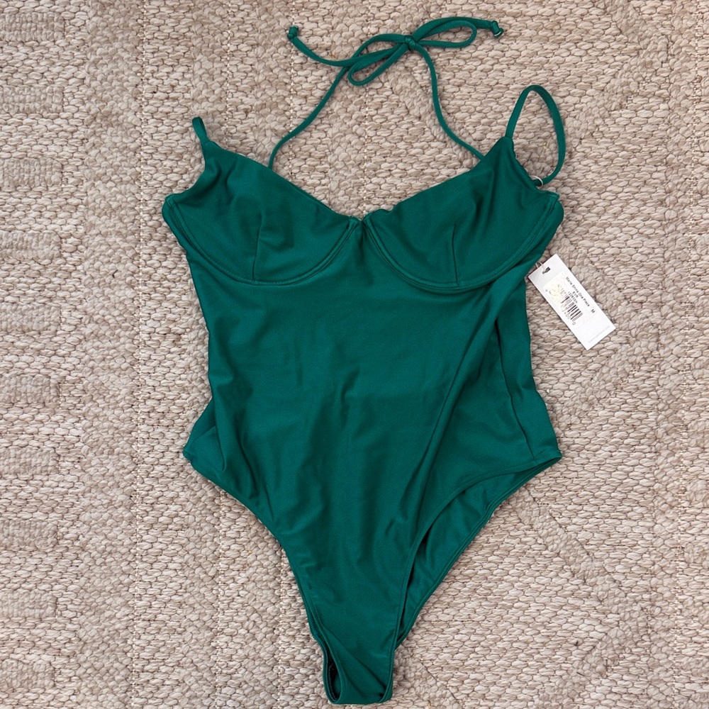 Frankie's Bikinis Teal Green One-Piece Swimsuit Marie Shine